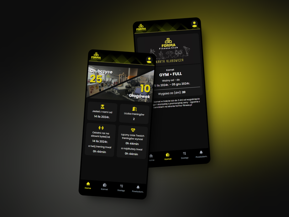 Aplikacja mobilna Forma Fitness